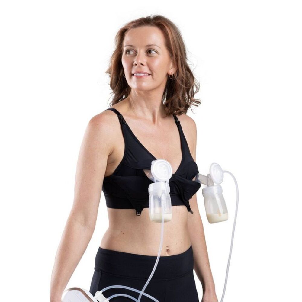Women's SuperMom Nursing & Pumping Bralette - Black S Full Cup